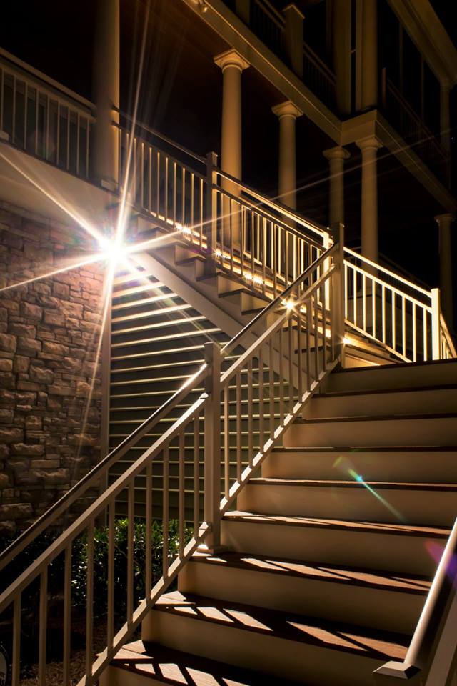 outdoor pathway and step lighting