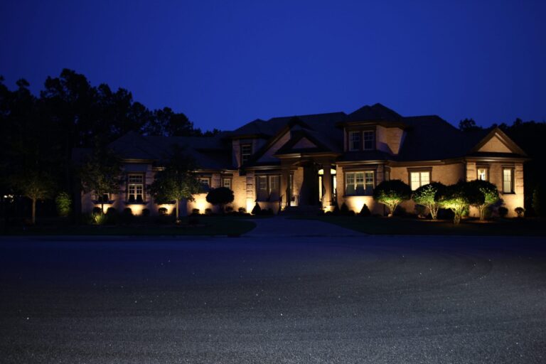 Outdoor landscape lighting done on a house in myrtle beach