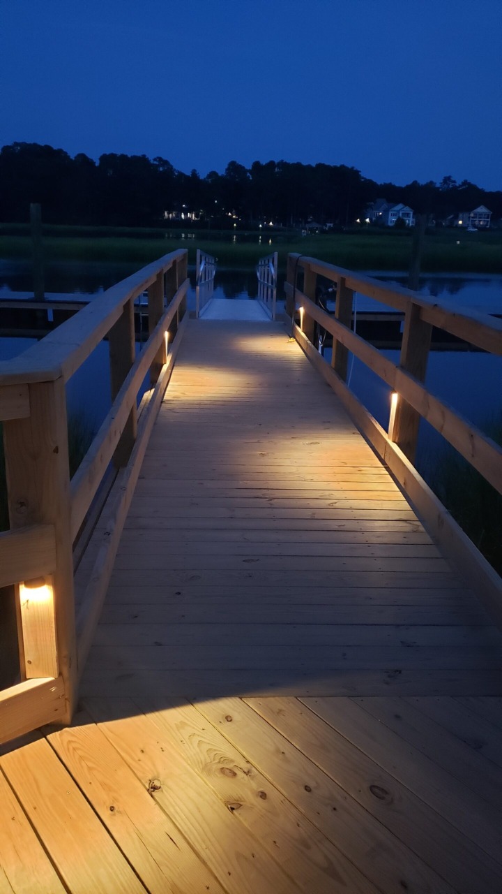 Dock lighting done by professional landscape lighting installation team